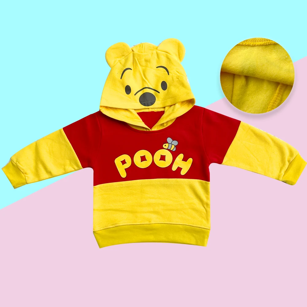 New Autumn and Winter Children\'s Clothing Plush sweater Winnie the Pooh Cartoon Hoodie Sweater Baby Warm Sweater Cute Coat