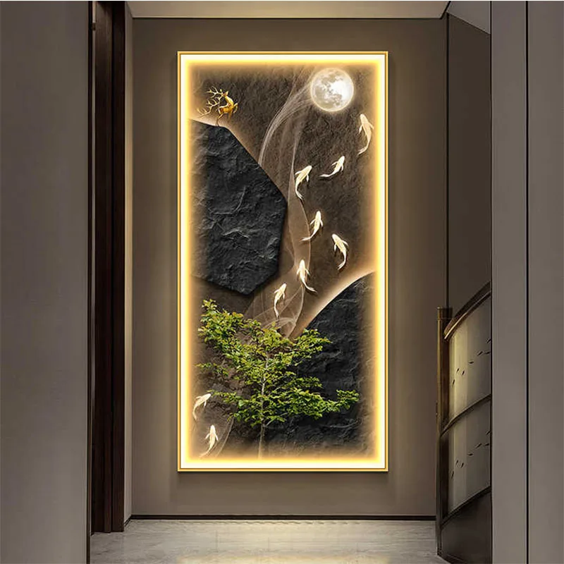 

LED Entrance Home Decoration Painting Light Luxury Feeling Door To Door Hanging Painting Corridor Mural Light Wall lamp indoor