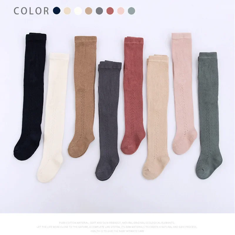 0-5 Years Baby Tights Autumn Winter Solid Color Soft Knitted Warm Newborn Toddler Girls Leggings Girl Pantyhose Kids Stockings