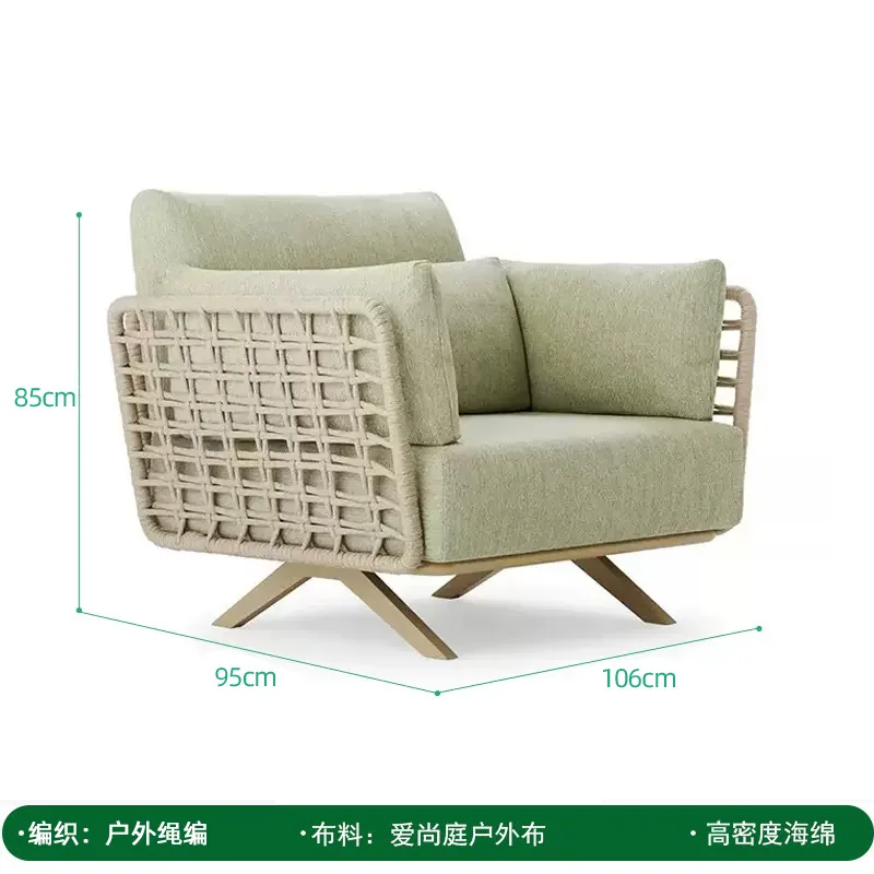 Outdoor Sofa Courtyard Outdoor Open Air Balcony Rainproof Rattan Cafe Villa Hotel Garden Rattan Furniture Combination