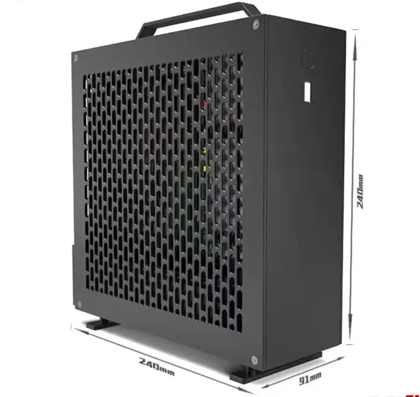 Mini A24-V5 2.0 Dual Slot Single Display 1U Power Supply ITX Chassis with Double-Sided Chamfering