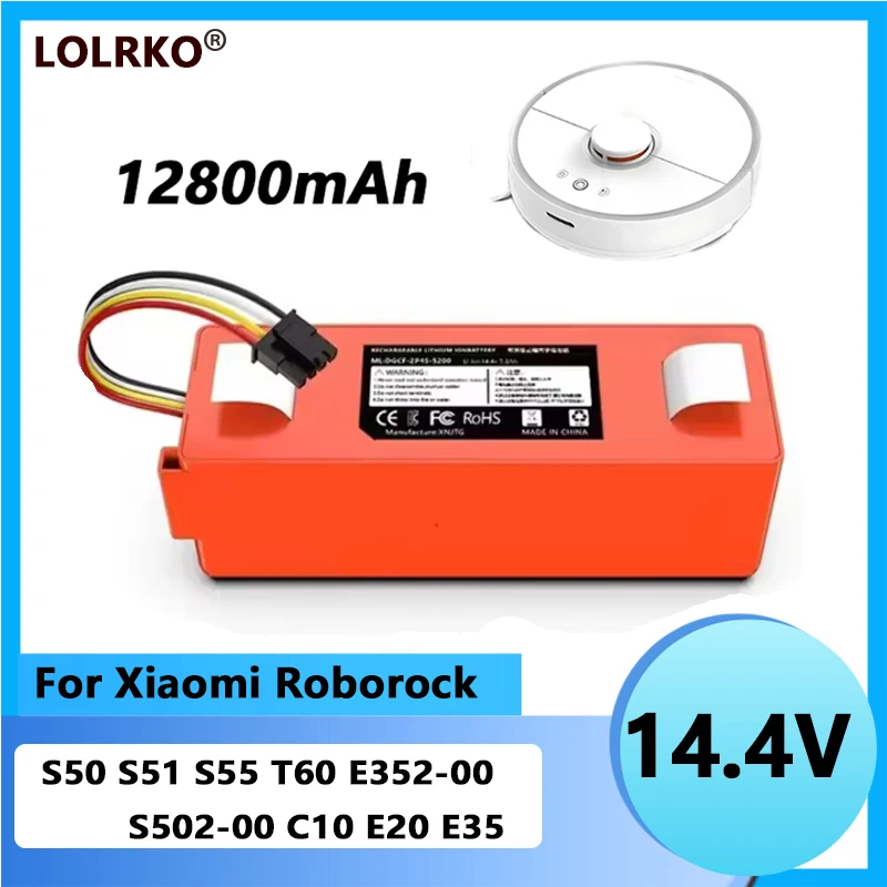 14.4V 6500mAh Vacuum cleaner Replacement Battery for Xiaomi Robot Roborock S50 S51 S55 Lithium Battery