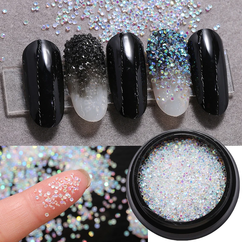 1 caixa mini strass decalques coloridos fundo afiado flash decoração da arte do prego 3d diy micro manicure decoração