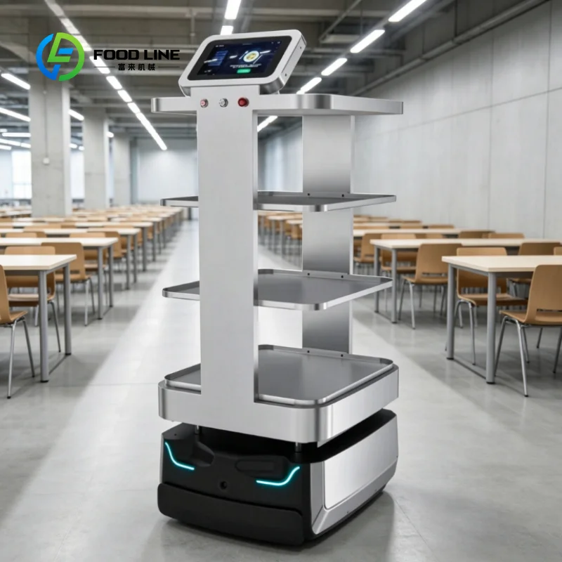 Custom Made Intelligent Self-Service Food Delivery Robot Commercial Automatic Obstacle Avoidance