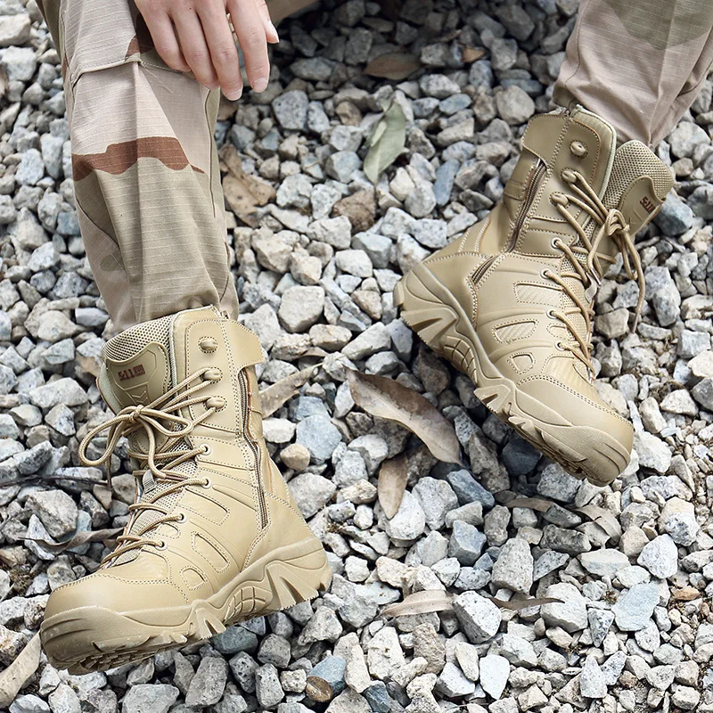 Tactical Boots Men Boots Special Force Desert Combat Boots Outdoor Hiking Boots Ankle Shoes Men Work Safty Shoes