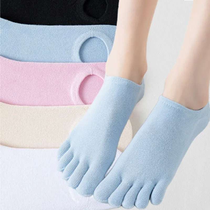 

Summer Breathable Invisible Boat Socks Women Girl Solid Color Cotton Split Toe Socks Comfortable Versatile Sock Simple Accessory