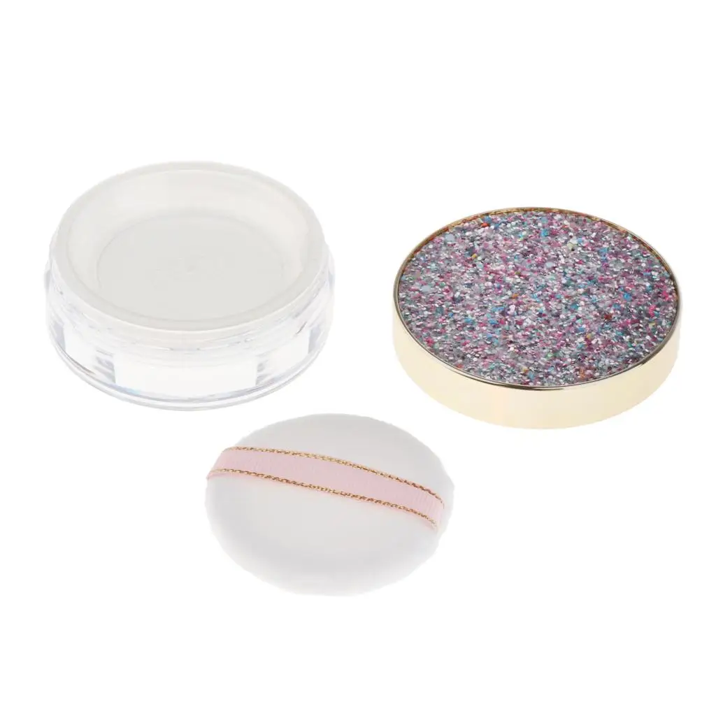 Contenedor de estuche para polvos sueltos de maquillaje de 10G con espejo y soplo de polvo
