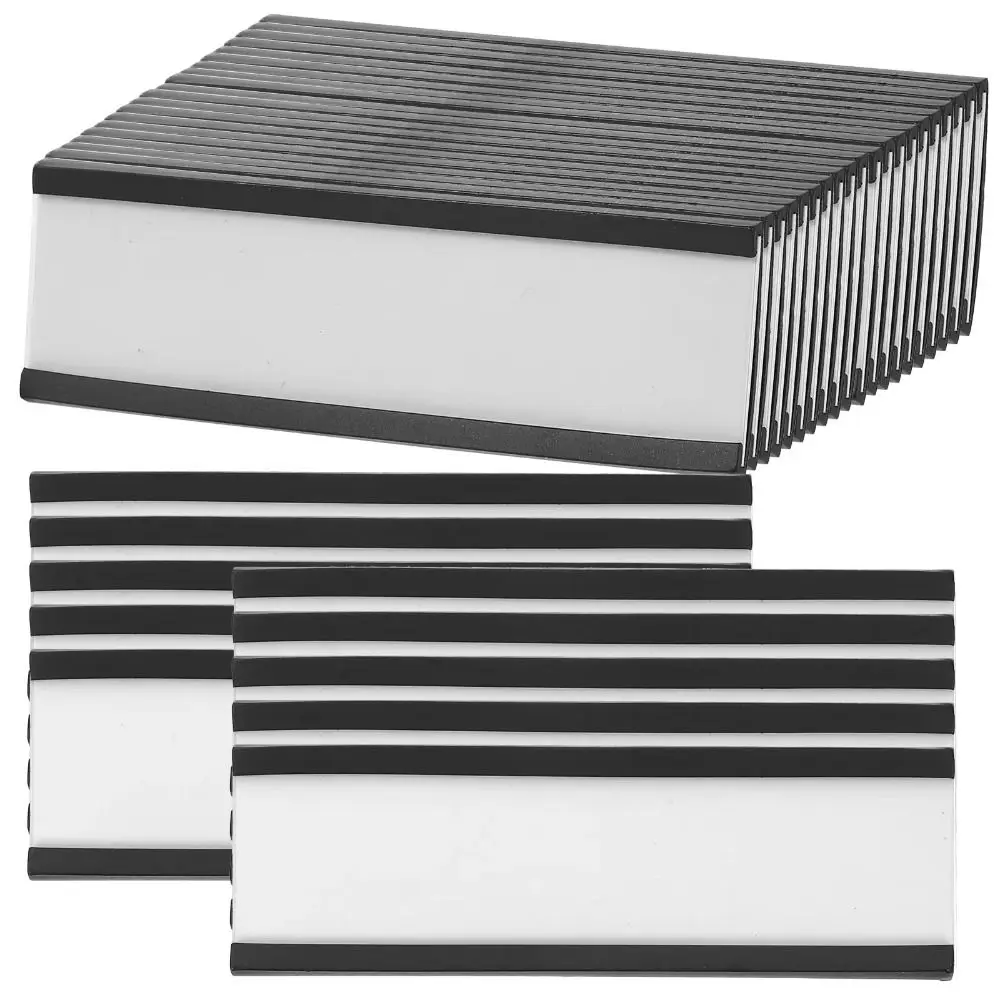 White Paper Cards Magnetic Label Holder Strong Magnet Mess Free C Channel Label Holder Removable Protective Film