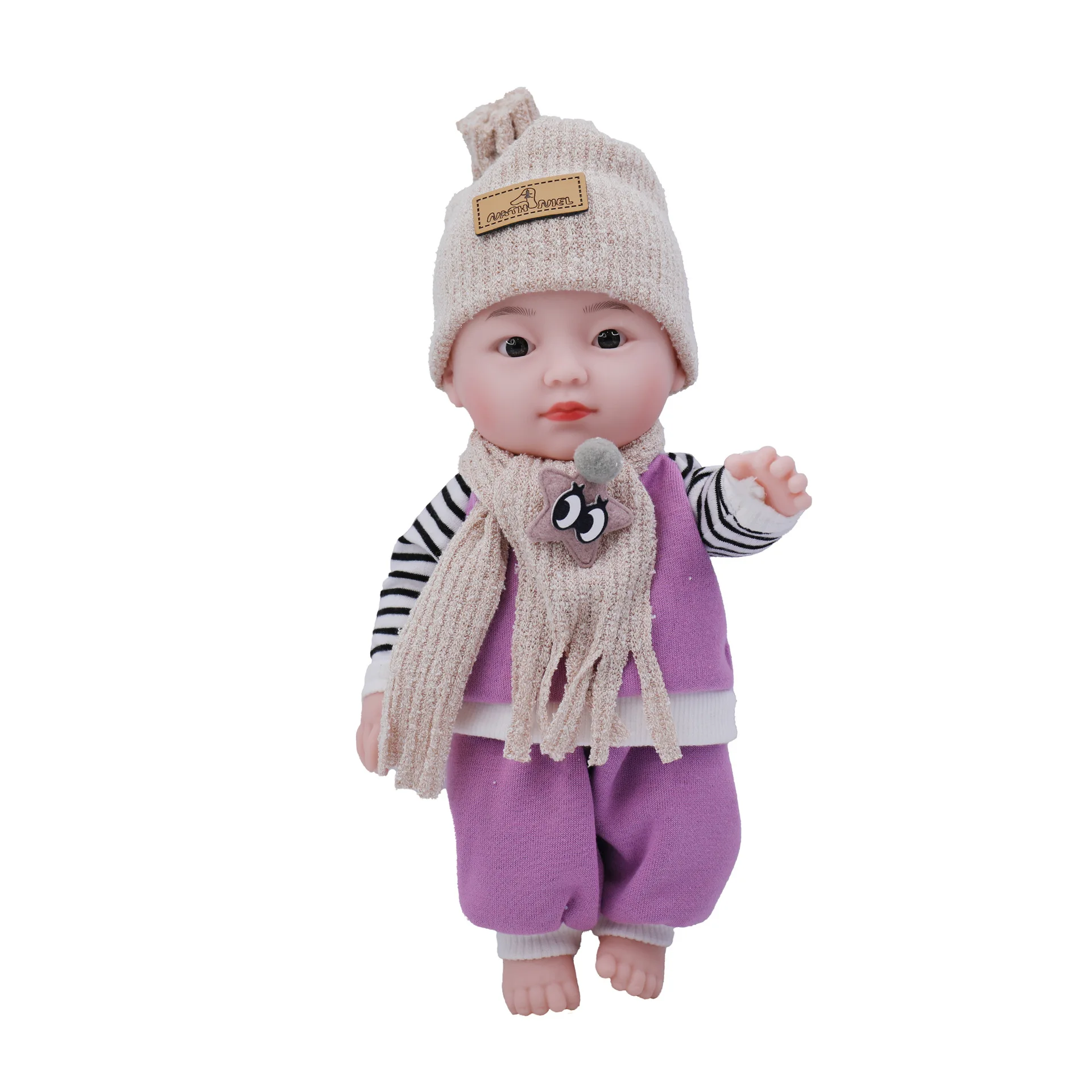 25cm Cartoon Reborn Doll Simulation Mini Baby Dress Up Talk Blink Doll Toy Soft Rubber Baby Play Home Children Girl Toys Doll