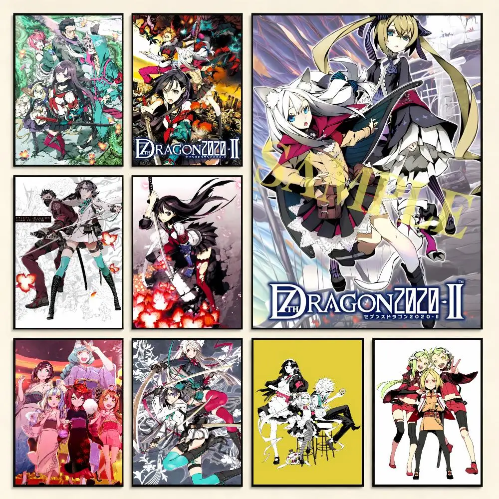 Casual Classic Rpg S-Seventh Dragon Poster Digital Solvent Print Waterproof PP Fade-Resistant Wall Art Room Decor Gift