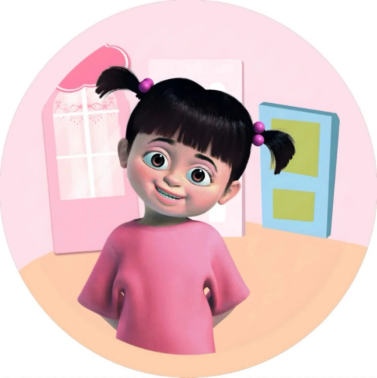 Monsters, Inc. 부 라운드 배경 및 3 실린더 커버 배경 사진, 베이비 샤워 생일 파티 장식, 디저트 테이블