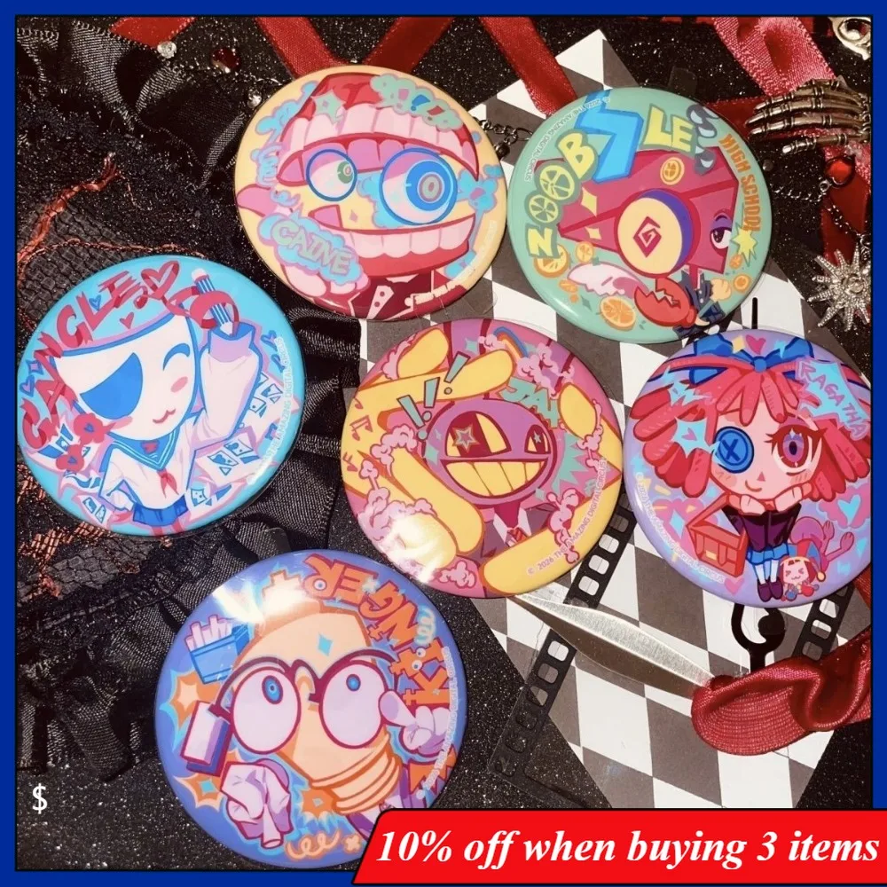 

The Fantastical Digital Carnival Jax pin Glossy Fan-Made Exquisite Pomni itabag Decoration Zooble Homemade Anime Button Gifts