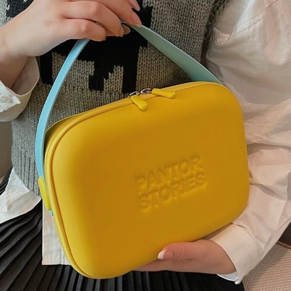 Portátil dopamina cor macaron saco cosmético pequeno fresco silicone saco de maquiagem do telefone móvel grande capacidade menina série sacos de lavagem