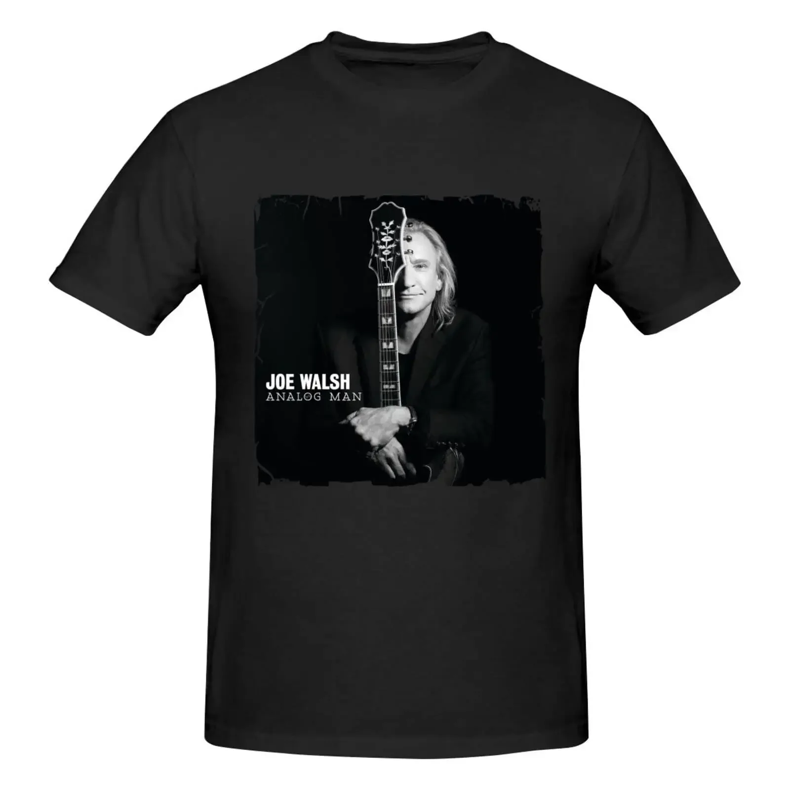 Joe Walsh T Shirt Men's O Neck  Fashion Black vintage Washed Slightly Top For Everyday Wear Comfortable designer clothes