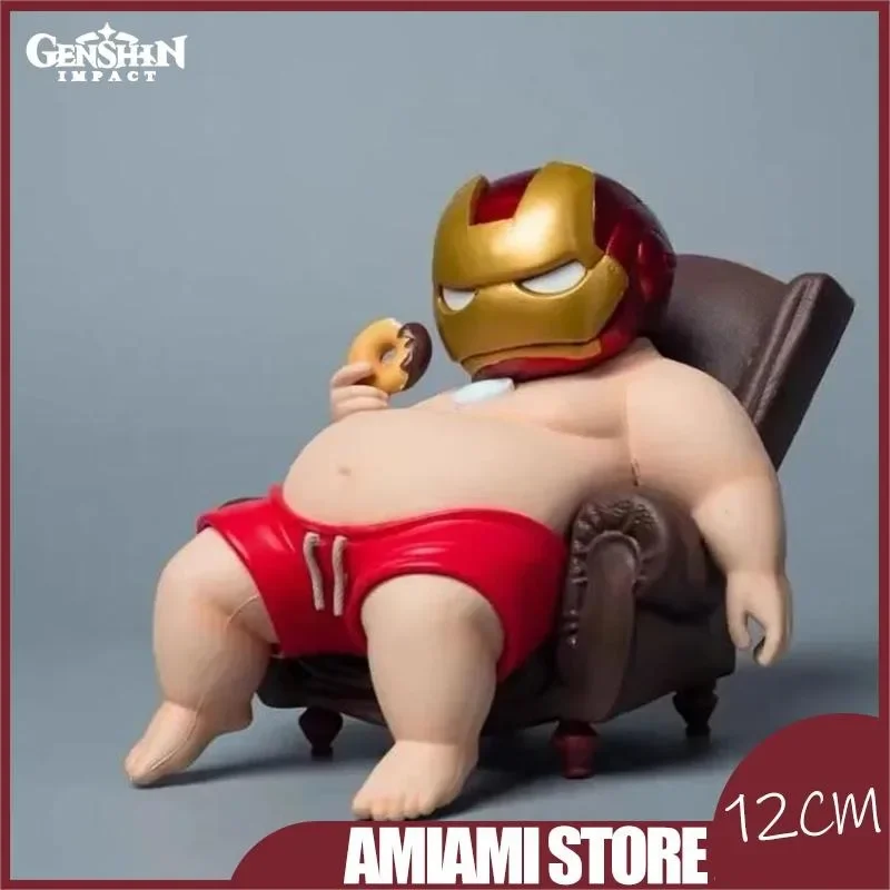 12cm The Avengers Iron Man Fat Boy Action Figure PVC The Original Sofa Donut Model Dolls Collection Manga Display Kids Toy Gifts