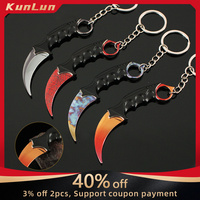 9cm Game Counter Elite Peripherals Karambit Keyring Alloy Model Quenching Gradient Color Claw Knife Unboxing Knife Safety Toys