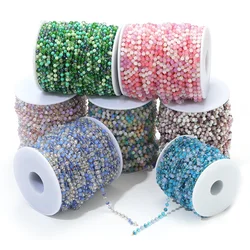1 Meter Beaded Chains Colorful Glass Crystal Beads Necklaces Chain DIY Jewelry Findings Making Crafts Accessories Supplies