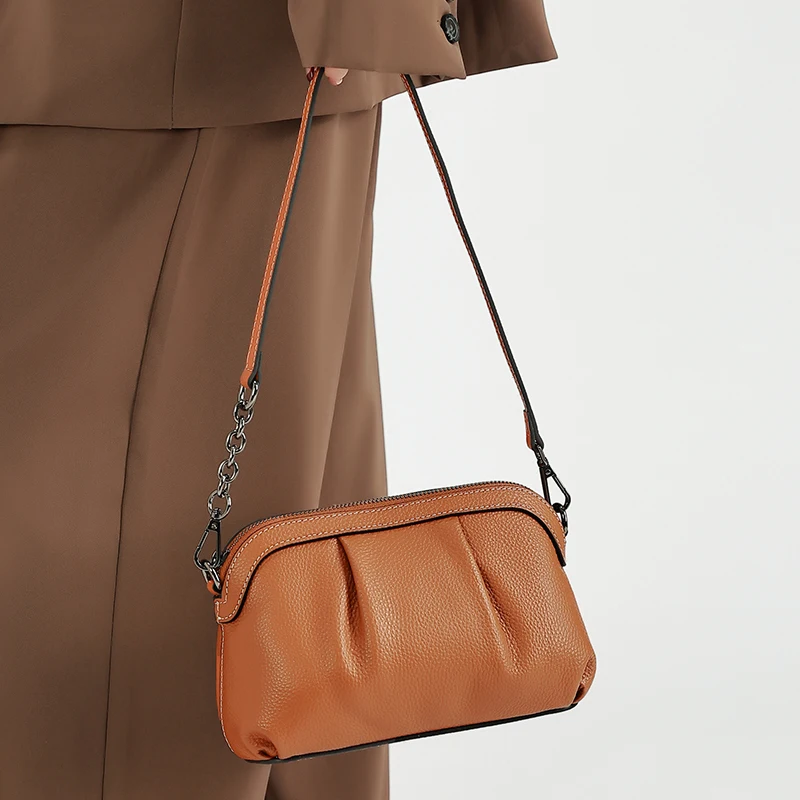 

Lady Casual Retro Soft Cowhide Handbags Female Designer Luxury Crossbody Bag Women's Natural Cow Leather Classic Shoulder Bags