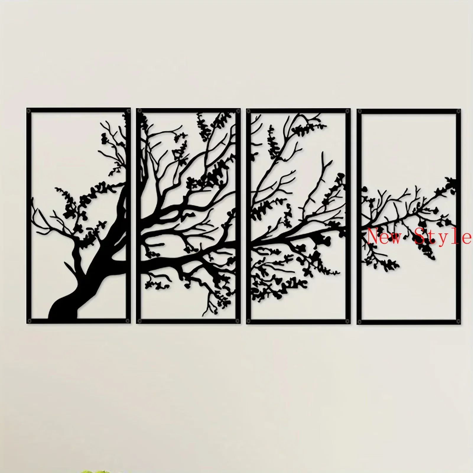 

4pcs/set Metal Wall Art Tree of Life Metal Tree Wall Hanging Art Tree Sign Metal Wall Decor Interior Decoration Home Decor Home