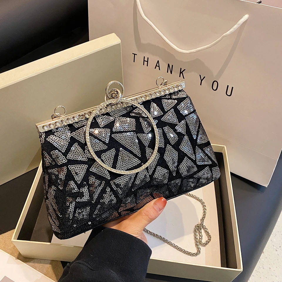 

Party Handbag Luxurious diamond-encrusted hand Sparkling Sequin Ladies Clutch Bag Elegant Lightweight Crossbody Bag for Women