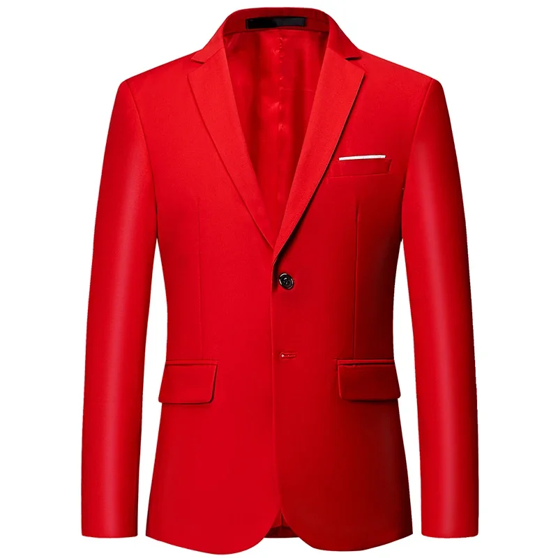 Moda masculina cor sólida high-end marca casual negócios blazer masculino noivo vestido de casamento blazers para terno masculino topos casaco jacke