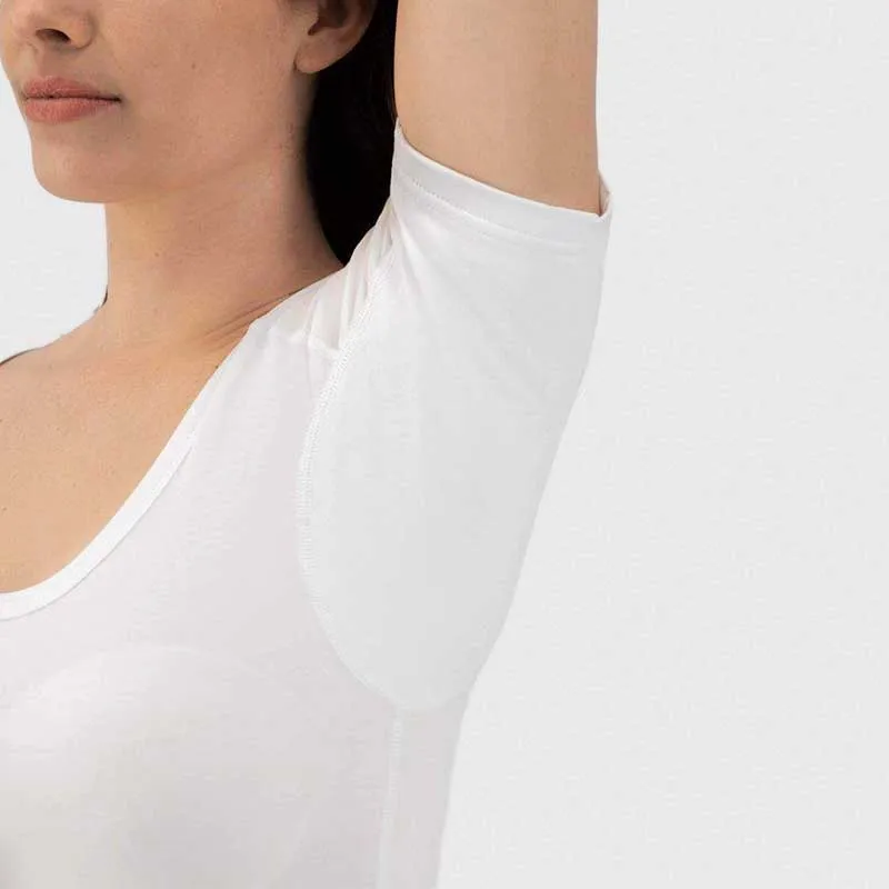 

Slim Fit Tee Sweatproof Undershirt Round Neck T-shirt For Women With Underarm Padding Women's Modal Tshirt