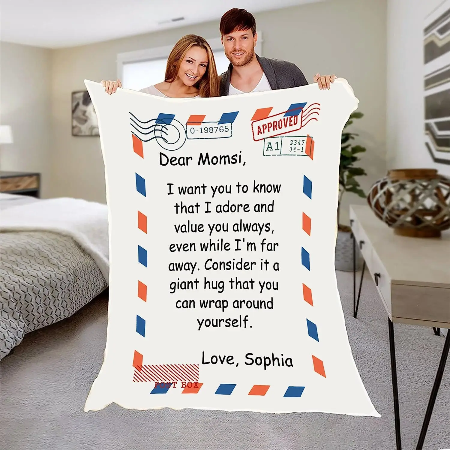 Personalized Fleece Throw Blanket - Custom Love Gift for Daughter, Son - Handwritten Letter Blanket