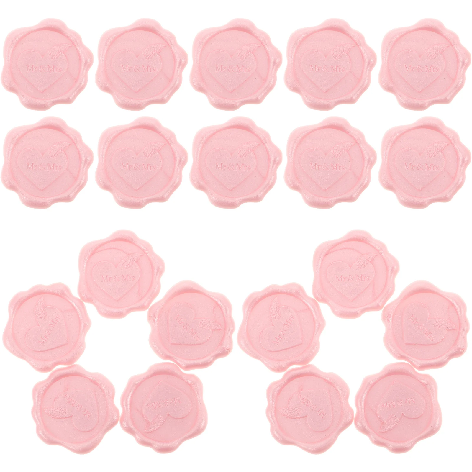 50Pcs Heart Pattern Wedding Wax Seals Self Adhesive Stickers for Invitations Envelopes Holiday Cards Wrapping Decorations