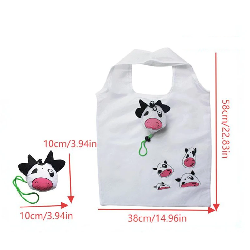 Tas Belanja Lipat Motif Hewan, Tas Kapasitas Besar yang Dapat Digunakan Kembali, Kantong Penyimpanan Supermarket, Pembelian Ramah Lingkungan