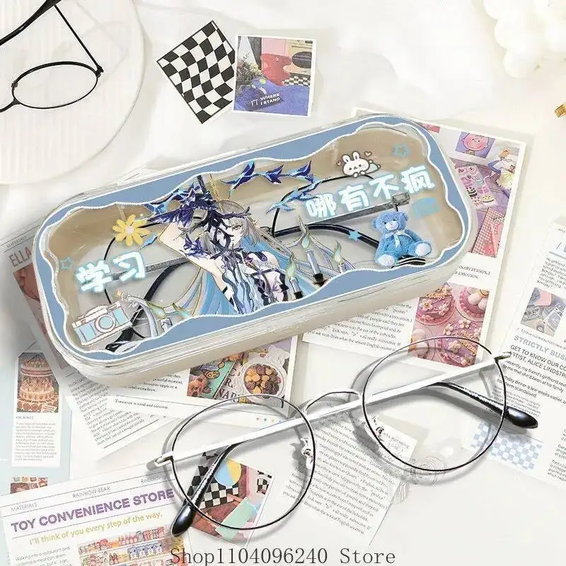 애니메이션 게임 Wuthering Waves Cartethyia 애니메이션 코스프레 안경 케이스 투명 연필 선글라스 보관 상자 마스코트 학생 액세스