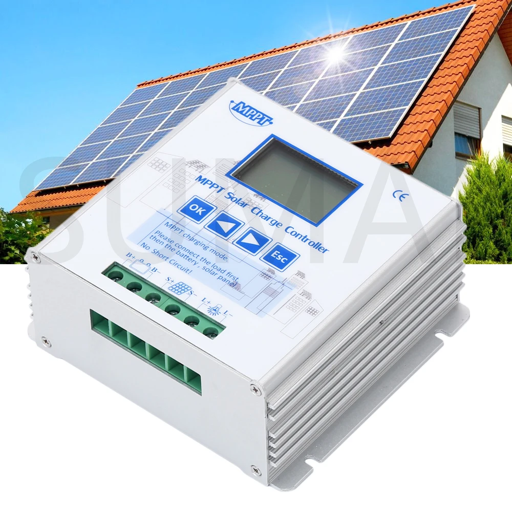 MPPT Solar Charge Controller 10A 20A 30A 40A 12/24V 24V/48V AUTO LCD Display Battery Regulator Dual