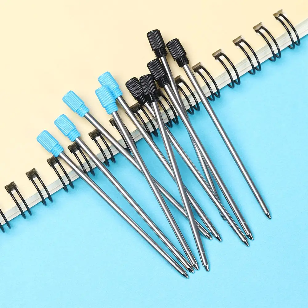 10Pcs/lot Blue/Black Color Ink Ballpoint Pen Refills Metal Pen Medium Nib Core Cartridge Core Ink Recharge Blue/Black Ink 7cm
