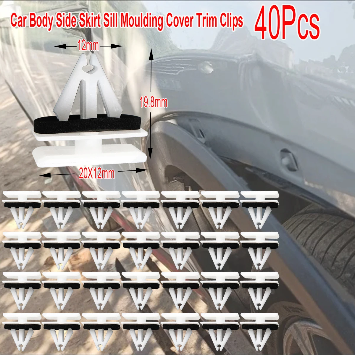 Para Ford 5270438 GM Chevrolet Avalanche 11518357 Vauxhall Auto cuerpo falda lateral rueda arco alféizar moldura Panel Clips embellecedores