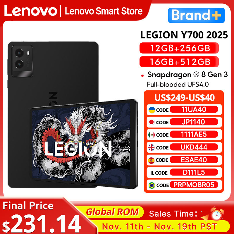  Lenovo LEGION Y700 2025 Tablet Snapdragon 8 Gen 3 Octa Core 8.8 Inch 165Hz Display Android 6550mAh 