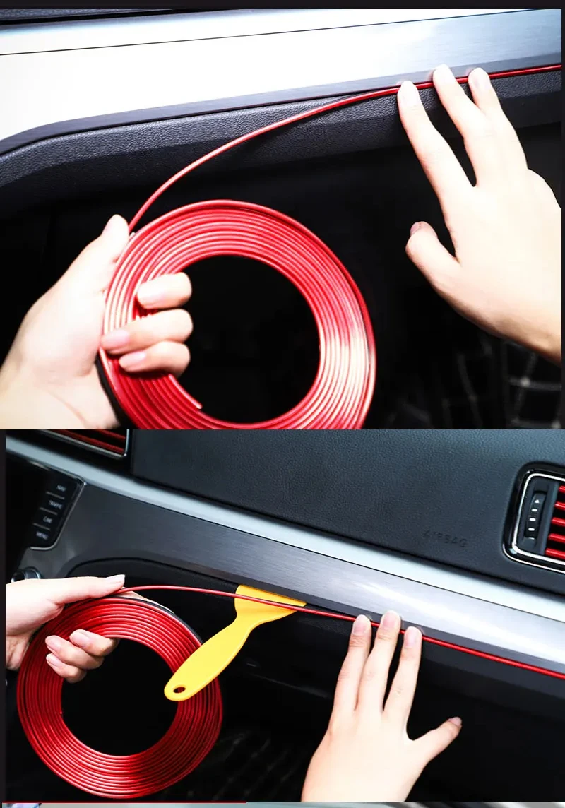 Auto Innen Dekorative Streifen 3D Auto Tür Mittelkonsole Lücke Instrument Panel Dekorative Linie Auto Modifikation Liefert – Detail 11
