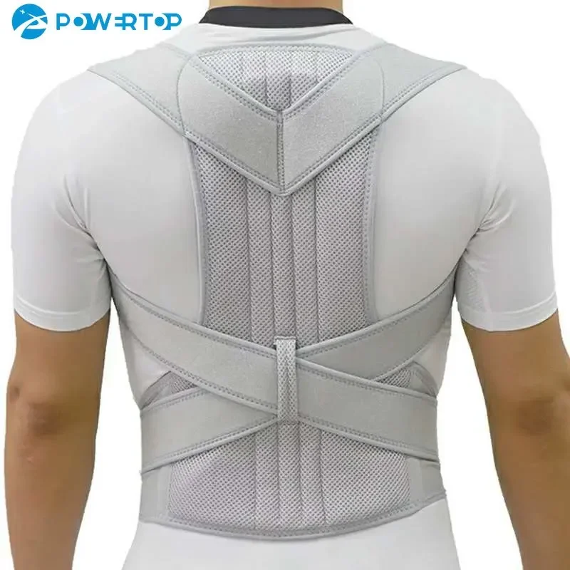 Corretor de postura para homens e mulheres, cinta traseira, suporte de clavícula, stop slouching e hunching, treinador traseiro ajustável