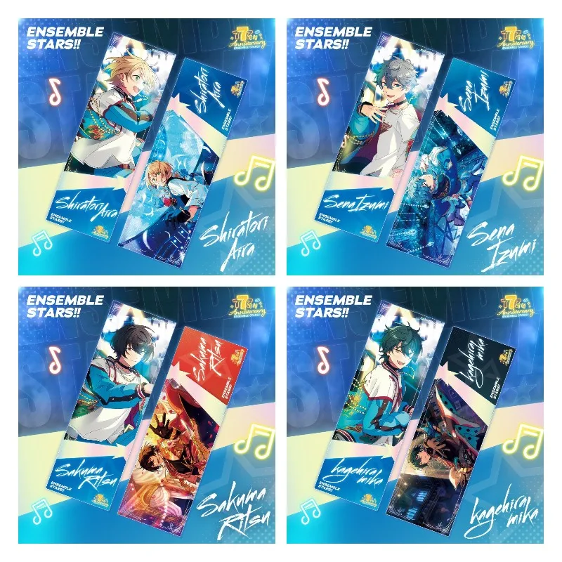 Ensemble Stars Anime Figures Sakuma Ritsu Sena Izumi Akehoshi Subaru Exquisite Laser Ticket Toy Bookmark Fans Christmas Gift