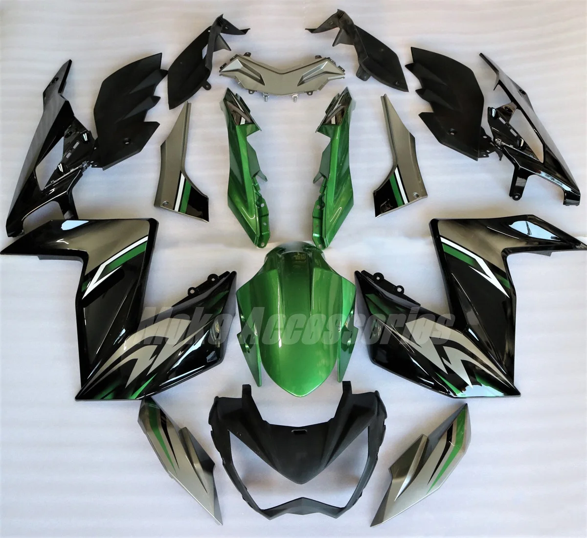 

Комплект обтекателей для мотоцикла, подходящий для Ninja Z250 Z300 Z3 2014 2015 2016, комплект кузовных работ, высокое качество, ABS, черный, зеленый, серебристый