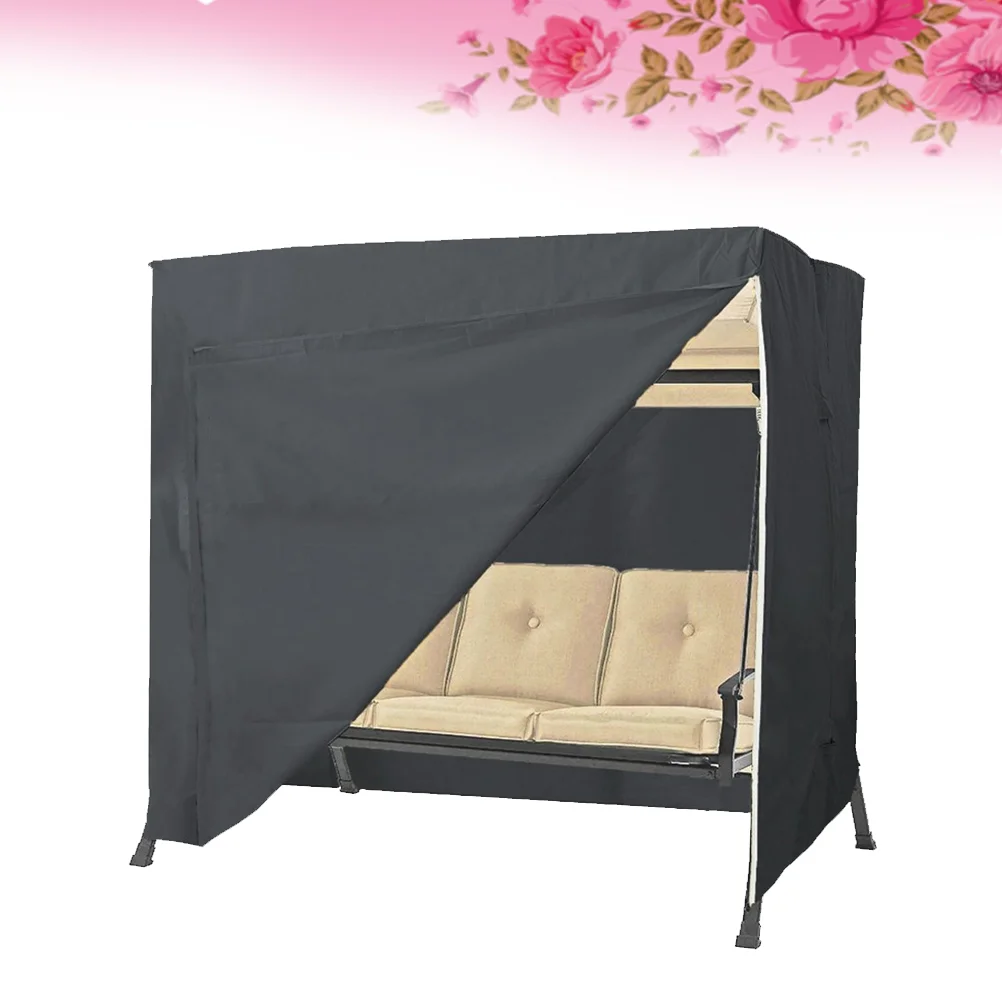 Outdoor Furniture Protective Cover Outdoor Waterproof Swing Cover for Home Outdoor Garden (Black 220x125x170cm)