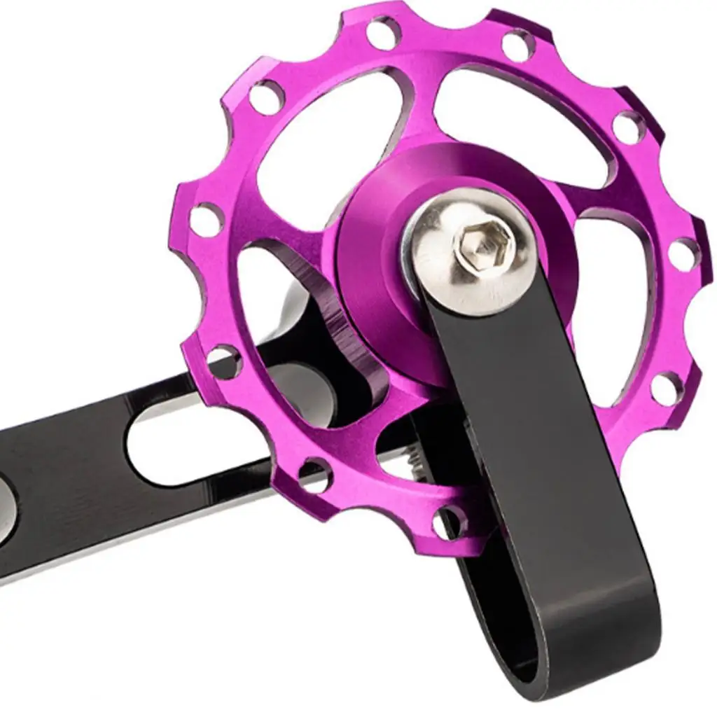 Aluminum Alloy Bike Chain Tensioner Single Speed Conversion Kit Adjustable Jockey Wheel for Cycling Upgrade