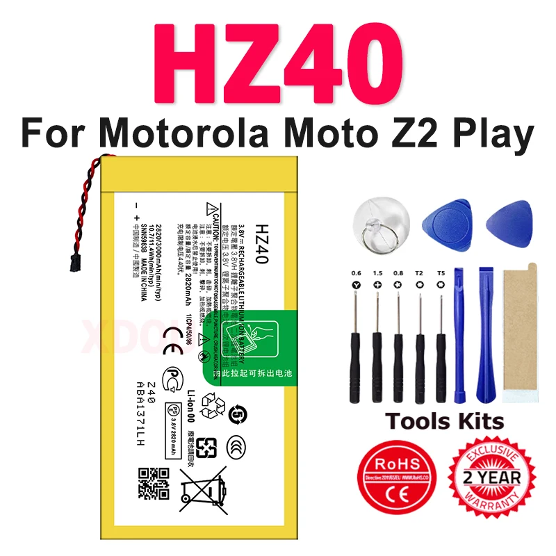 HZ40 Genuine 3000mAh Battery For MOTO Z2 Play Z2Play XT1710 XT1710-06 XT1710-08 XT1710-09 XT1710-11 Phone Bateria