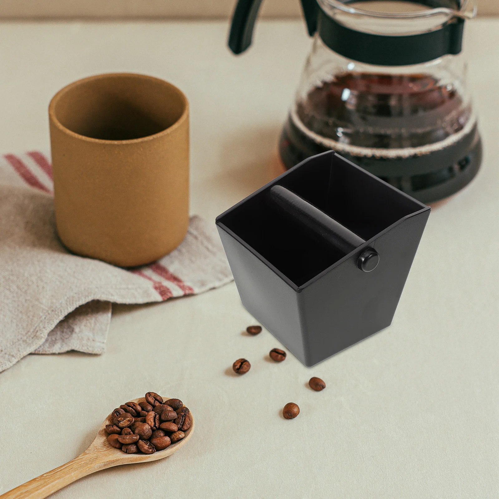 

Espresso Coffee Grounds Black Bin Drawer Type Container For Espresso Machine Used Coffee Grounds Storage