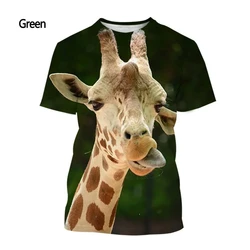 Animal Giraffe 3D Print Short sleeve T-shirts Men Woman Casual Streetwear Harajuku Fashion Oversized Unisex Clothing