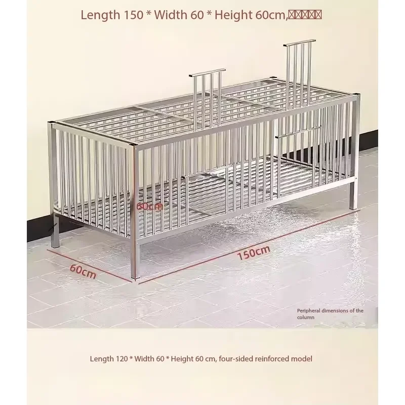 Stainless Steel Chicken Cage Push-Up Closure Thickened Extra-Large Indoor/Outdoor Balcony Use for Chickens Ducks Rabbits
