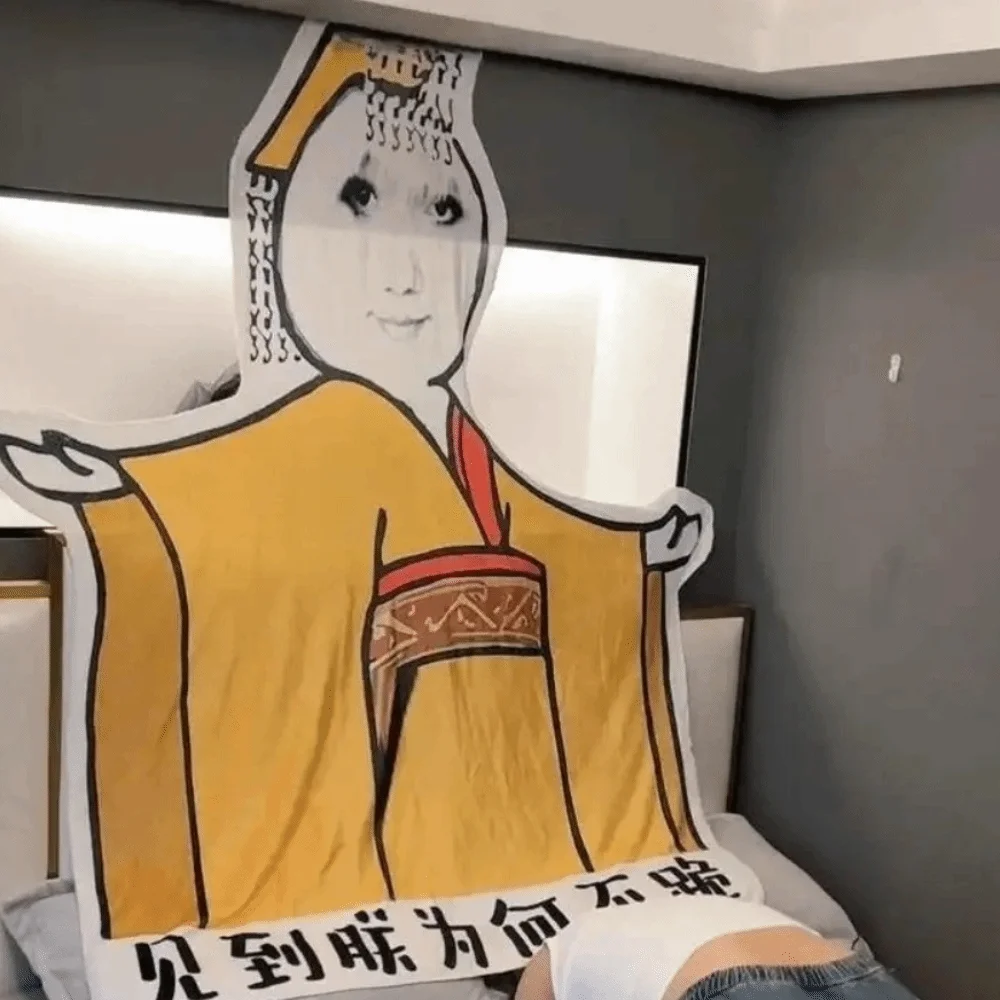 

Flannel Emperor Dragon Blanket Skin-friendly Soft Chinese Meme Blanket Office Nap Fade-resistant Sofa Throw Blanket