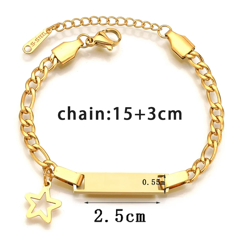 Treebud incide il nome dei braccialetti per bambini bracciale con ciondolo a corona a cuore personalizzato in acciaio inossidabile per regali di