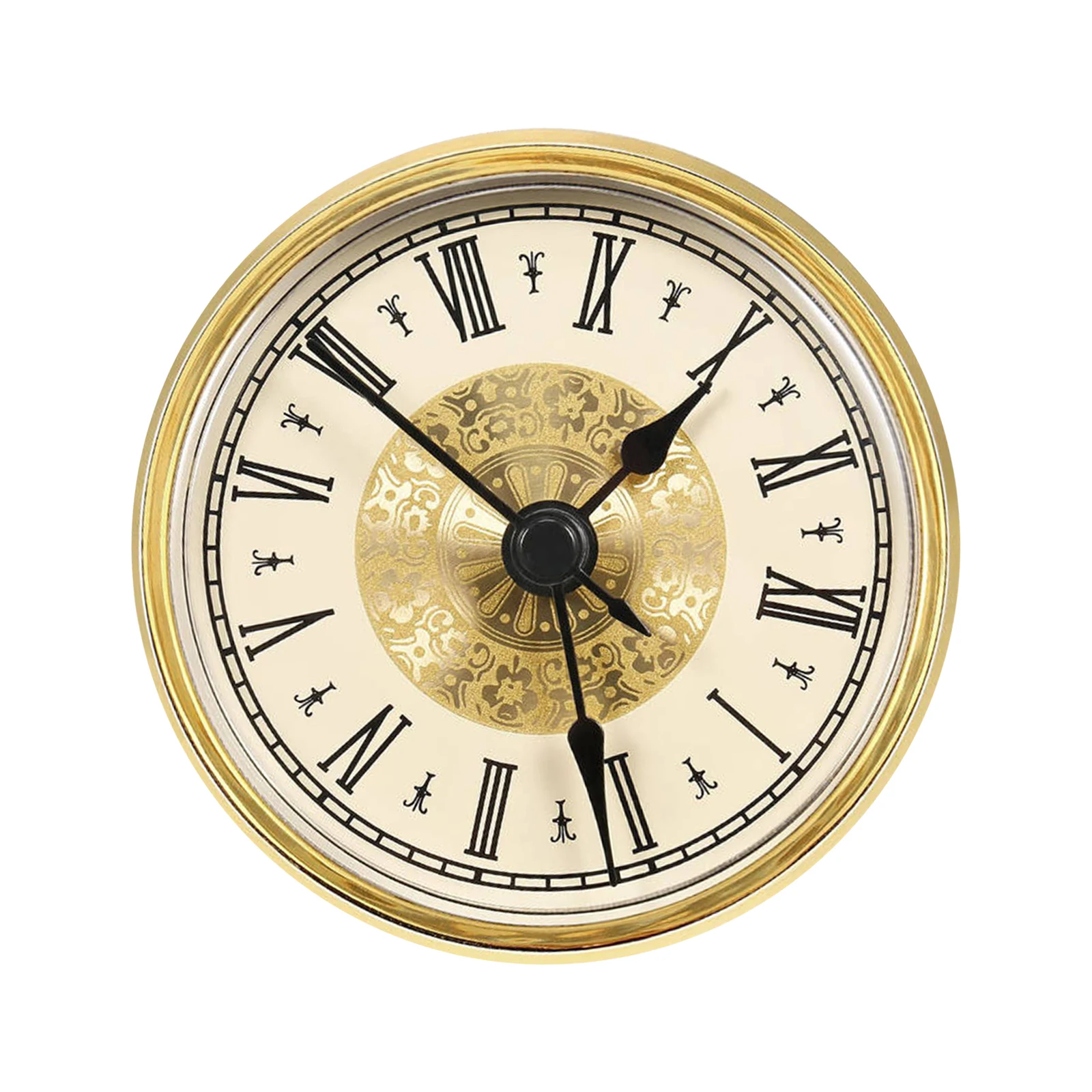 Clock Insert Gold Bezel Classic Miniature Clock Fit up 2.8 inch for Classroom Restaurant Living Room Meeting Rooms Guest Room