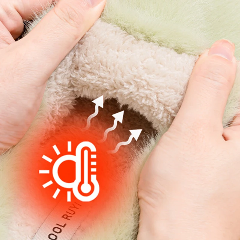 2026 Winter Fluffy Plush Slippers Women Comfortable Warm Soft Sole Home Slides Woman Anti Slip Platform Fur Slippers Couples view 4