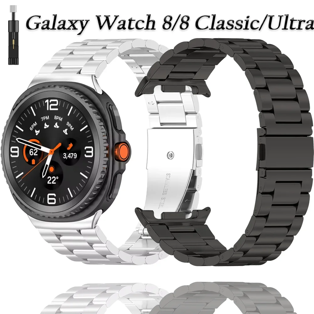 Metal Stainless steel Strap For Samsung Galaxy Watch 8 44mm 40mm 8 Classic 46mm Wristband For Samsung Watch Ultra 2025 47mm Belt