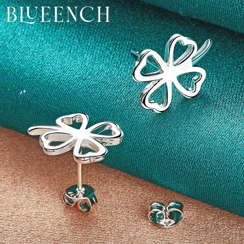 

Blueench 925 Sterling Silver Simple Leaf Stud Earrings Earrings for Women Proposal Wedding Party Personality Fashion Jewelry